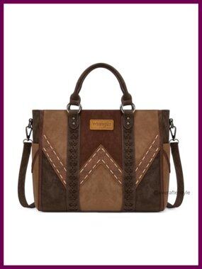 Suede Medium Tote Bag Satchel Top Handle Adjustable Strap Women's Handbag